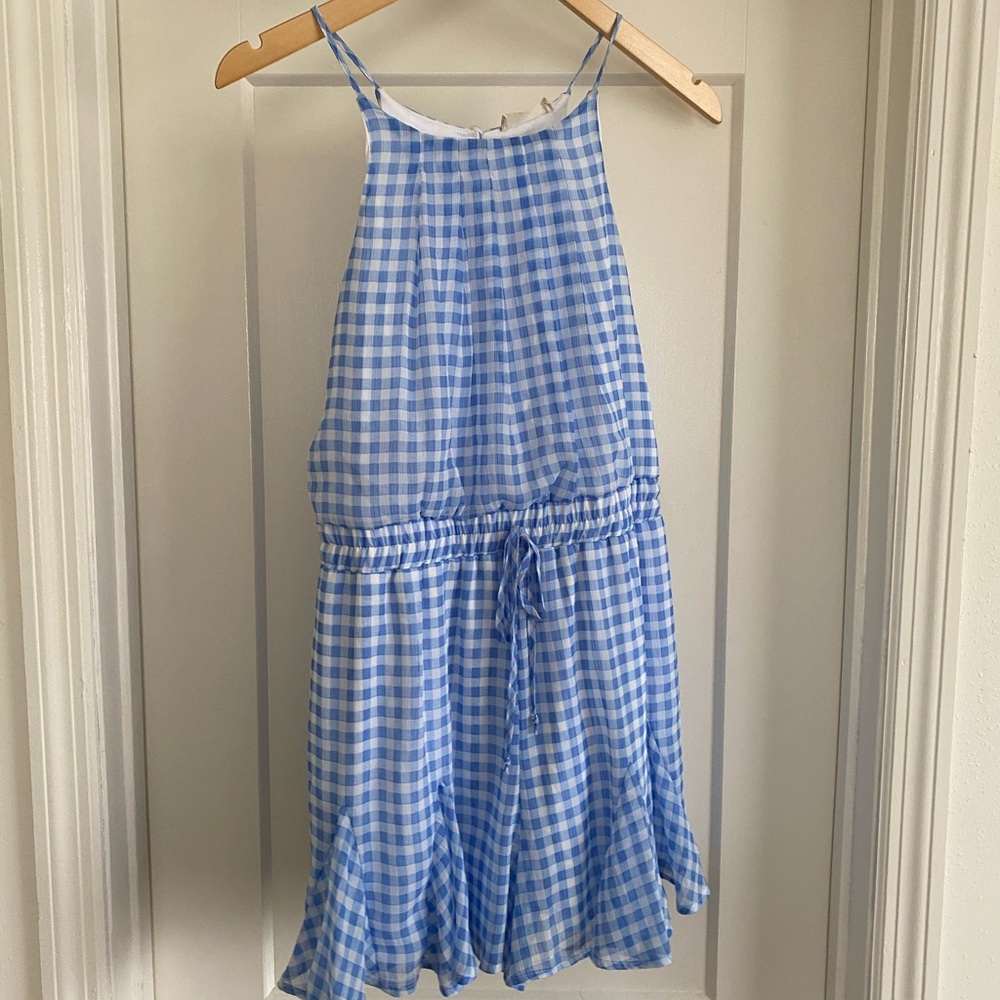 Blue Checkered Romper